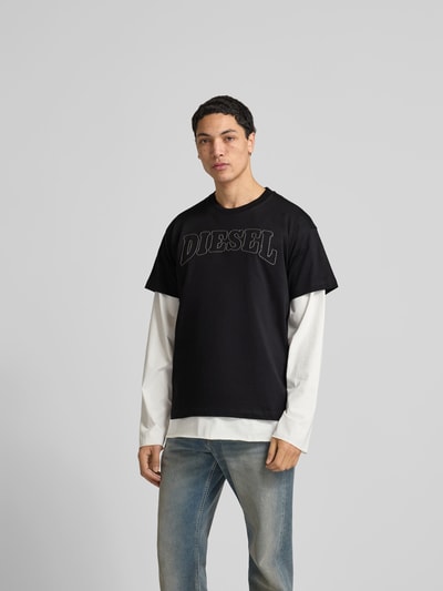 Diesel T-Shirt mit Label-Stitching Black 4
