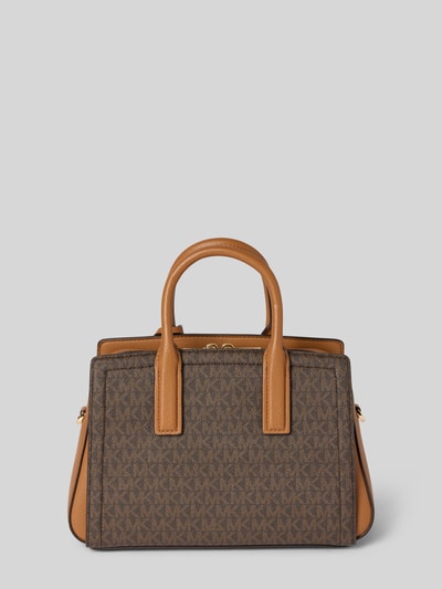 Productfoto, Handtasche mit Label-Applikation Modell 'LAILA' van MICHAEL Michael Kors, bruin met cognac, hoofdvak met ritssluiting, draagband en schouderband, breedte 29 cm, lengte 19 cm, diepte 10 cm, schouderbandlengte 132 cm