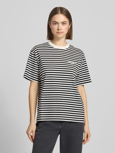 Carhartt Work In Progress T-Shirt mit Label-Stitching Black 4