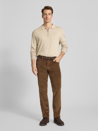 Brax Corduroy broek in 5-pocketmodel, model 'Cadiz' Middenbruin - 1