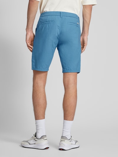 Blend Regular Fit Leinenshorts mit elastischem Bund Blau 5