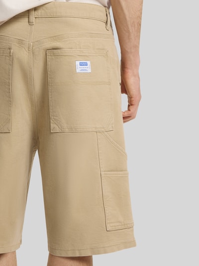 HUGO Blue Regular Fit Bermuda aus Baumwoll-Mix mit Seitentaschen Beige 3