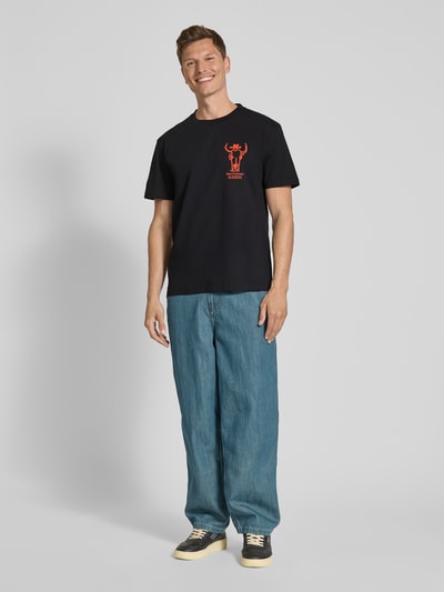 DEUS EX MACHINA T-shirt met labelprint, model 'Showdown' Zwart - 1