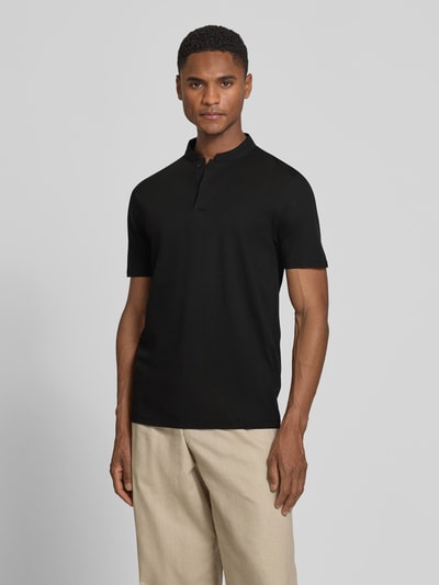 DRYKORN Slim Fit Poloshirt mit Stehkragen Modell 'LOUIS' Black 4