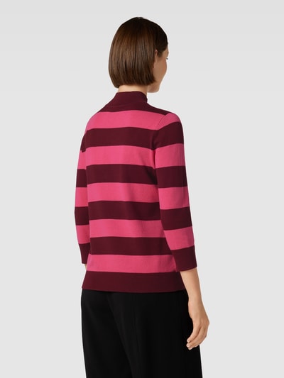 Montego Gebreide pullover met streepmotief Fuchsia - 5