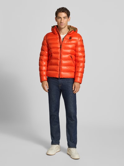 Blauer USA Steppjacke mit Zweiwege-Reißverschluss Modell 'ADAMS' Orange 1