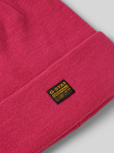 G-Star Raw Czapka beanie z detalem z logo model ‘Effo’ Mocnoróżowy 2