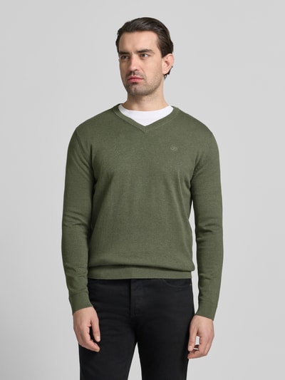 Tom Tailor Regular Fit Pullover aus reiner Baumwolle Oliv 4