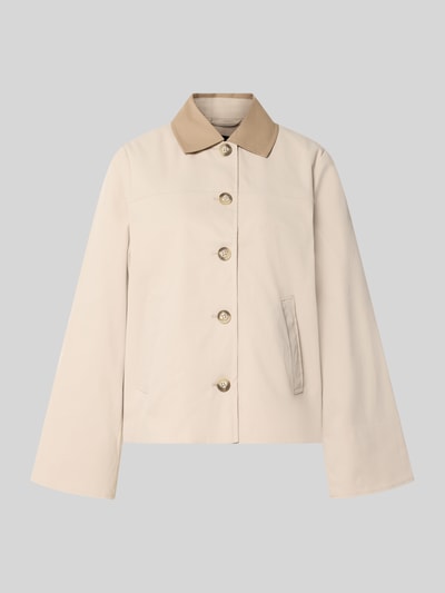 Produktfoto, hellbeiger Regular Fit Blouson mit Umlegekragen Modell 'CHELSEAPOPPY' von VERO MODA, glatte Struktur, Damen Bomberjacke.