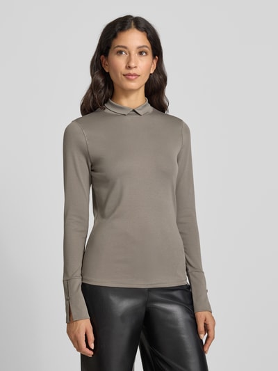 Marc Cain Longsleeve mit Stehkragen Taupe 4