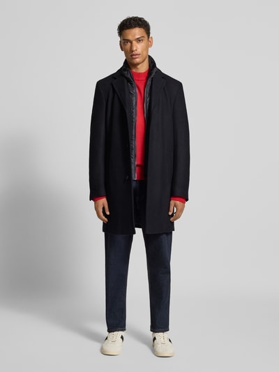 HECHTER PARIS Lange jas van wolmix Marineblauw - 1