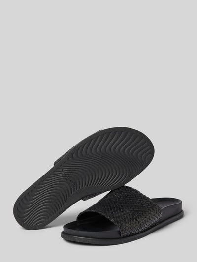 Vagabond Slippers in gevlochten look, model 'Effie' Zwart - 4