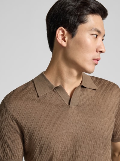 Emporio Armani Slim Fit Poloshirt mit Lyocell-Anteil Mittelbraun 3