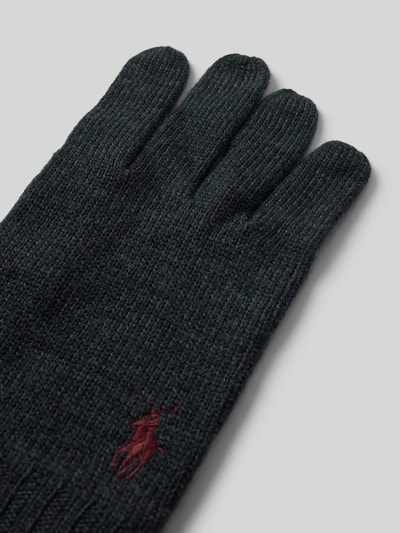 Polo Ralph Lauren Fingerhandschuhe aus reiner Wolle Anthrazit 3