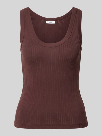 Produktfoto, Regular-Fit Tanktop aus reiner Baumwolle von Marc O'Polo Denim in Braun, feine Rippstruktur, Tanktop-Form, Damen Tanktop