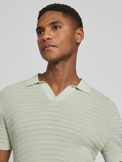 DRYKORN Slim Fit Strick-Poloshirt mit Strukturmuster Modell 'BRAIAN' Mint 3