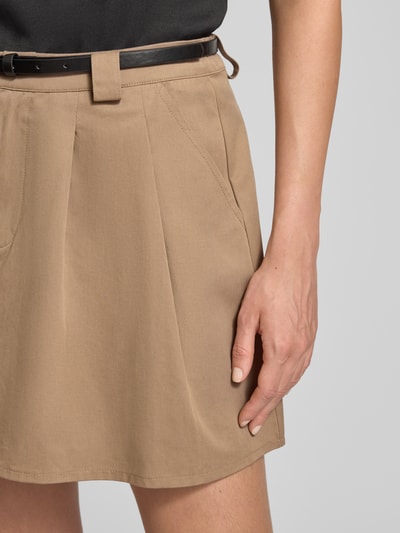 Jake*s Casual Minirok van puur katoen met bandplooien Lichtbruin - 3