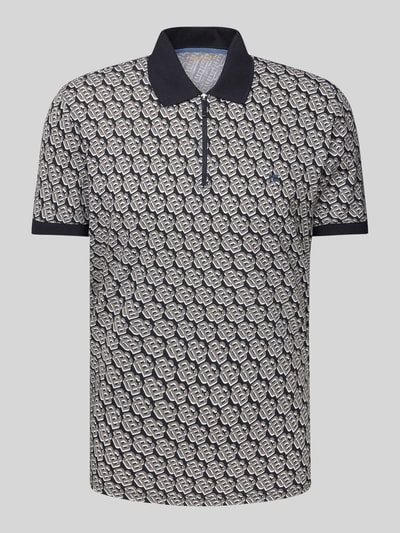 Christian Berg Men Poloshirt mit kurzem Reißverschluss Stein 2