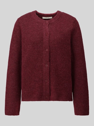 Produktfoto, bordowy kardigan rozpinany z mieszanki wełny Relaxed Fit Strickjacke aus Woll-Mix Modell 'LULU' von Selected, damski kardigan