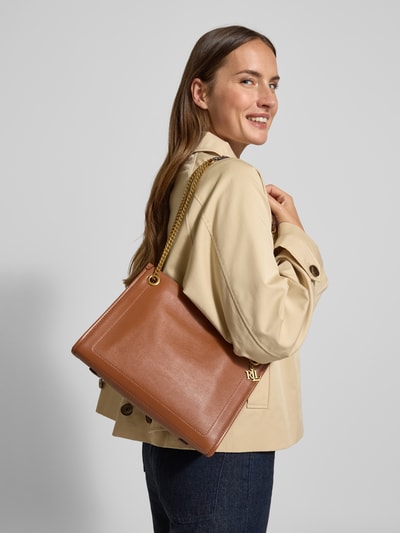 Lauren Ralph Lauren Handtas met labelapplicatie en schouderband Cognac - 1
