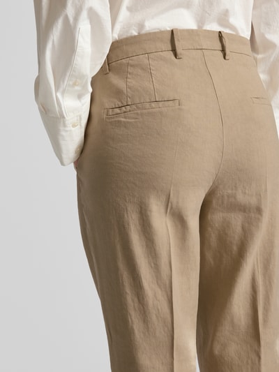 Cambio Regular Fit Leinenhose mit Gürtelschlaufen Modell 'KRYSTAL' Camel 3