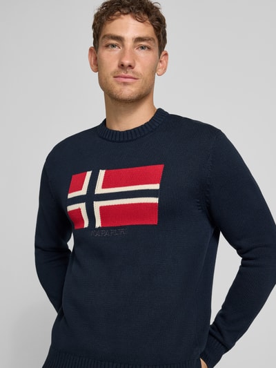 Napapijri Strickpullover mit Rundhalsausschnitt Modell 'MURA' Marine 3