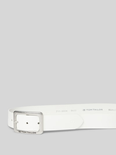 Tom Tailor Fein strukturierter Ledergürtel mit Dornschließe Modell 'SANDRA' Offwhite 2