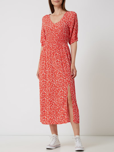 Modström Maxi-jurk met bloemenmotief, model 'Chano' Rood - 1