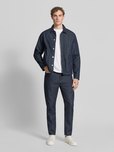 ARMEDANGELS Tapered Fit Jeans aus reiner Bio-Baumwolle Modell 'HERRINGBONE' Marine 1
