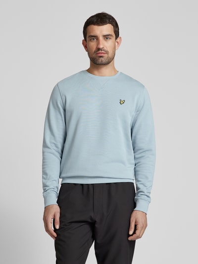 Lyle & Scott Sweatshirt met logostitching Rookblauw - 4