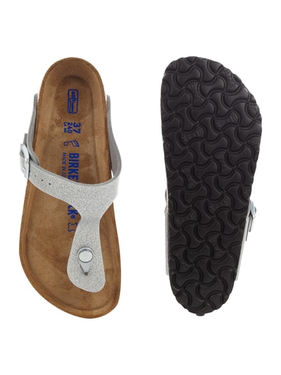 Birkenstock Zehentrenner 'Gizeh' mit Glitter-Effekt Silber 4