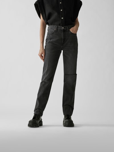 RE/DONE Straight Cut High Waist Jeans Black 4