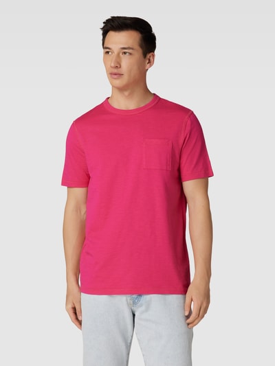 MCNEAL T-shirt z efektem melanżu i kieszenią na piersi Mocnoróżowy 4