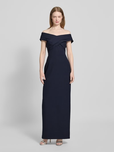 Lauren Ralph Lauren Avondjurk met V-hals, model 'IRENE' Donkerblauw - 4