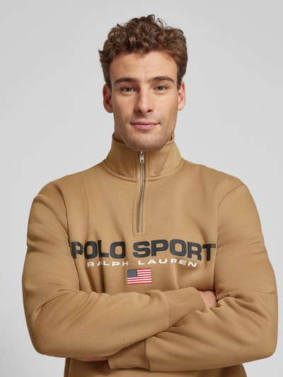 Polo Sport Sweatshirt mit Troyer-Kragen Khaki 3