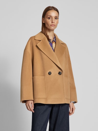 MAX&Co. Schurwolljacke mit aufgesetzten Taschen Modell 'PROSECCO' Camel 4