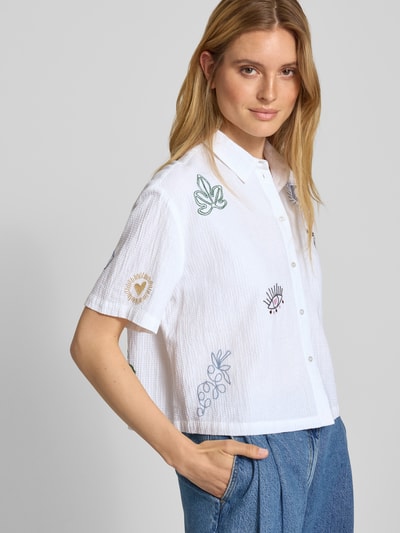 Jake*s Casual Regular fit blouse met structuurmotief Wit - 3