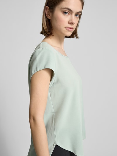 Only Loose fit blouse met korte mouwen in crêpelook, model 'VIC' Mintgroen - 3