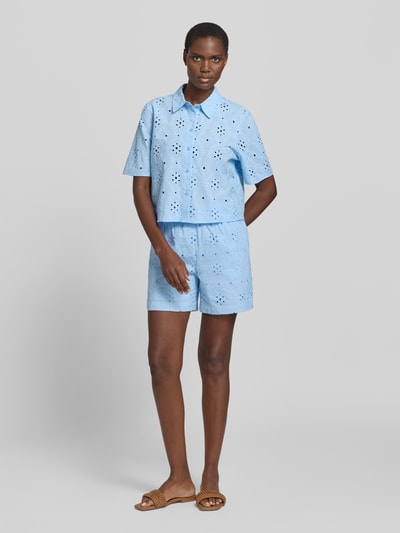 VERO MODA Bluzka koszulowa o kroju relaxed fit z czystej bawełny model 'ELIZA' Jasnoniebieski 1