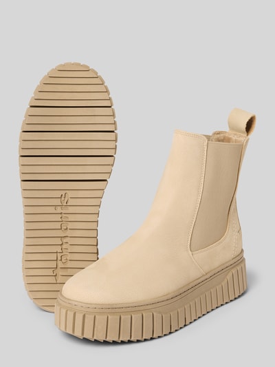 Tamaris Chelsea Boots aus echtem Leder Beige 4