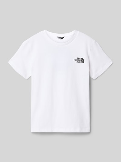 Produktfoto, Regular Fit T-Shirt mit Logo-Print von The North Face, weiß, Statement-Print, Rundhalsausschnitt, Rückenlänge 51 cm, Größe M