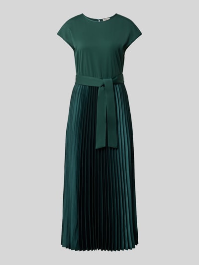 Weekend Max Mara sukienka casualowa o kroju regular fit z plisowaną spódnicą model 'GELA' Ciemnozielony 1