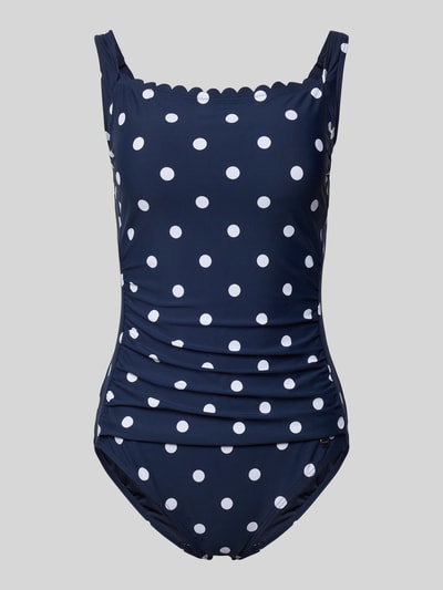 LASCANA Badpak met all-over motief en plooien Marineblauw - 1