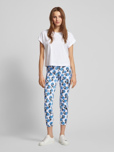 Marc Cain Skinny fit stoffen broek met vaste persplooien Blauw - 1