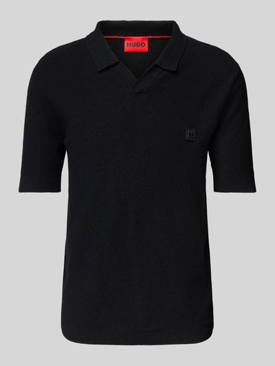 HUGO Regular fit poloshirt met labelbadge, model 'Shiplom' Zwart - 2