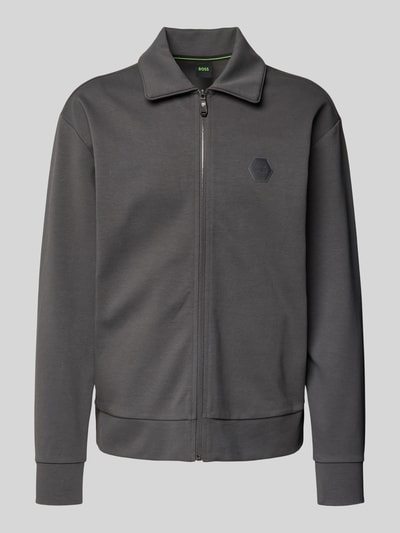 BOSS Green Regular Fit Sweatjacke aus Baumwoll-Mix Modell 'FUTURE' Dunkelgrau 2