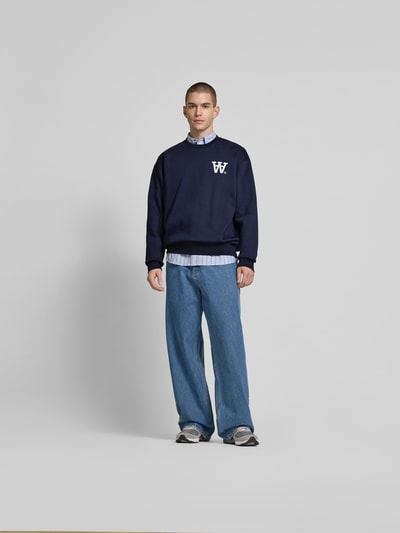 Wood Wood Oversized Sweatshirt aus Baumwolle Marine 1