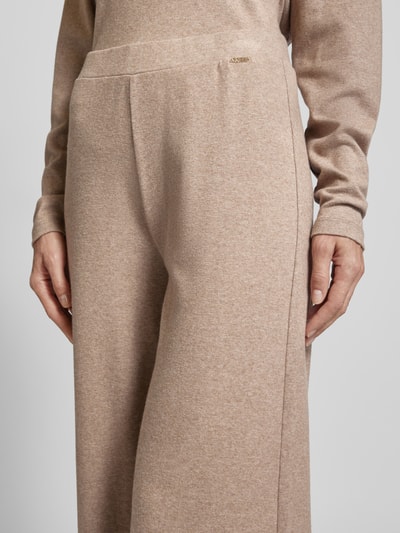 Guess Wide leg stoffen broek met labelapplicatie, model 'ELSA' Beige gemêleerd - 3