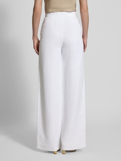 Max Mara Studio Spodnie materiałowe z prostą nogawką i wpuszczanymi kieszeniami model ‘VICARIO’ Biały 5