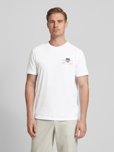 Gant T-shirt z wyhaftowanym logo Biały 4